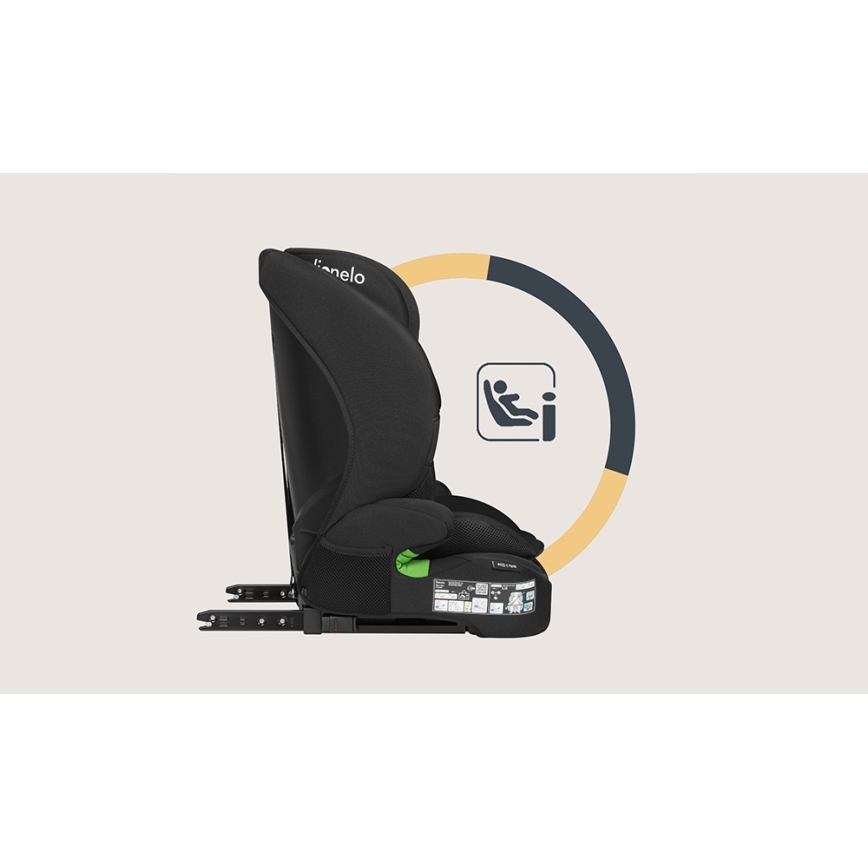 Lionelo - Fotelik samochodowy BILLY i-Size 76-150 cm Czarny Carbon