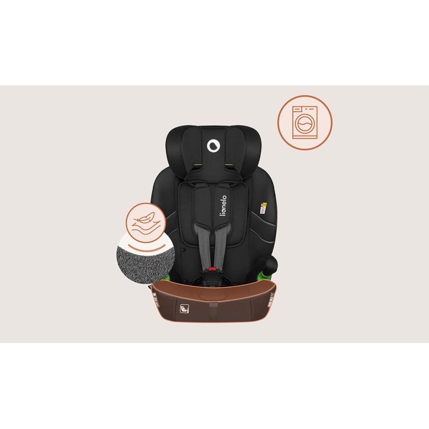 Lionelo - Fotelik samochodowy BILLY i-Size 76-150 cm Czarny Carbon