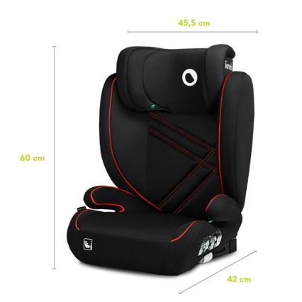 Lionelo - Fotelik samochodowy HUGO i-Rozmiar 100-150 cm czarny/czerwony