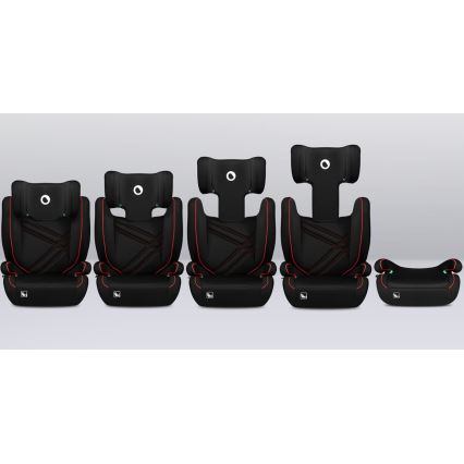 Lionelo - Fotelik samochodowy HUGO i-Size 100-150 cm czarny/czerwony