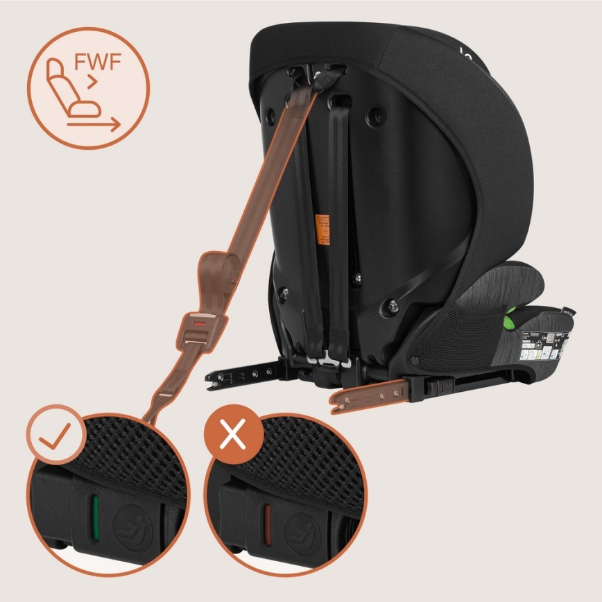 Lionelo - Fotelik samochodowy LEVI FIX i-Size 76-150 cm Grey Stone