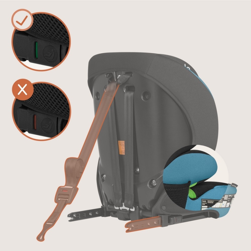 Lionelo - Fotelik samochodowy LEVI FIX i-Size 76-150 cm Kobaltowy