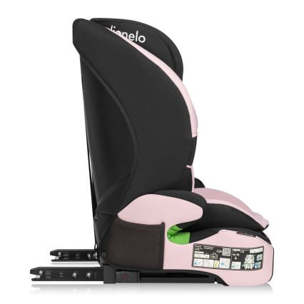 Lionelo - Fotelik samochodowy LEVI FIX i-Size 76-150 cm Pink Baby