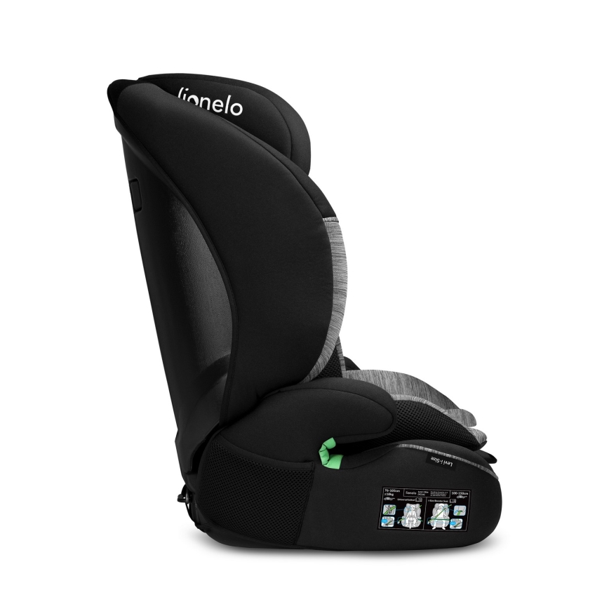 Lionelo - Fotelik samochodowy LEVI i-Size 76-150 cm czarno-szary