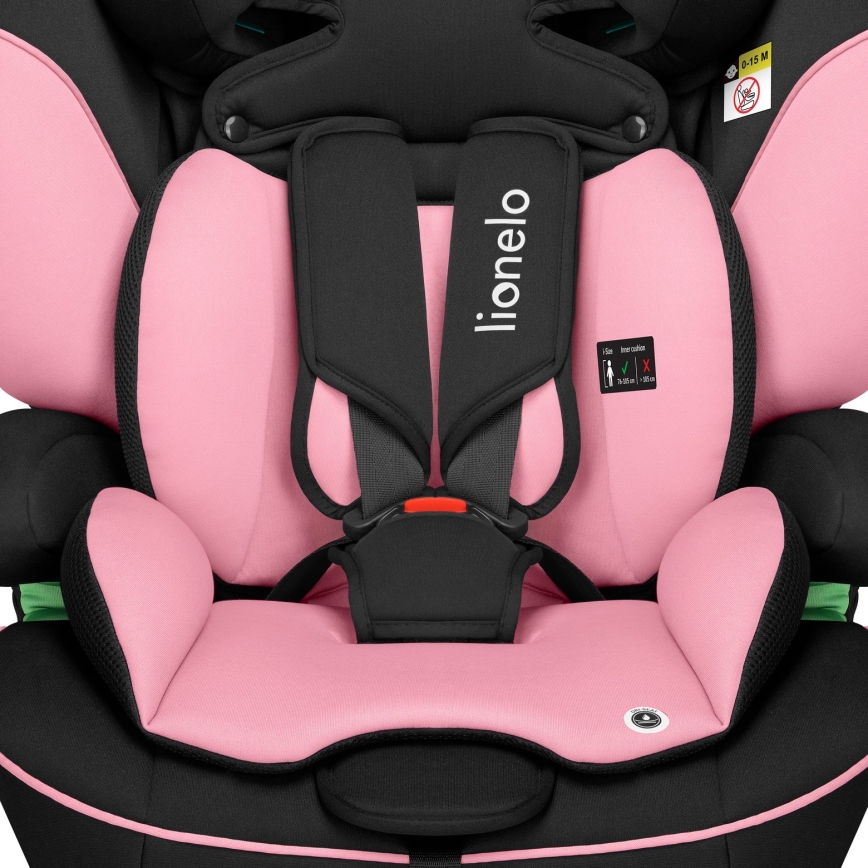 Lionelo - Fotelik samochodowy LEVI i-Size 76-150 cm Różowy Baby