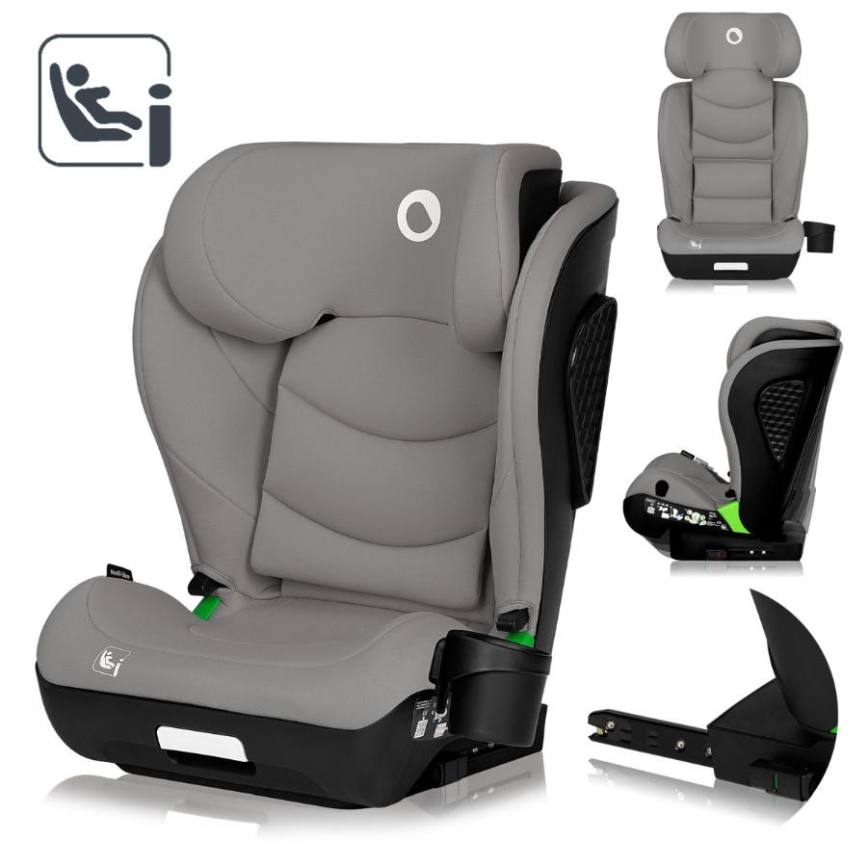 Lionelo - Fotelik samochodowy NEAL i-Size 100-150 cm Grey Concrete