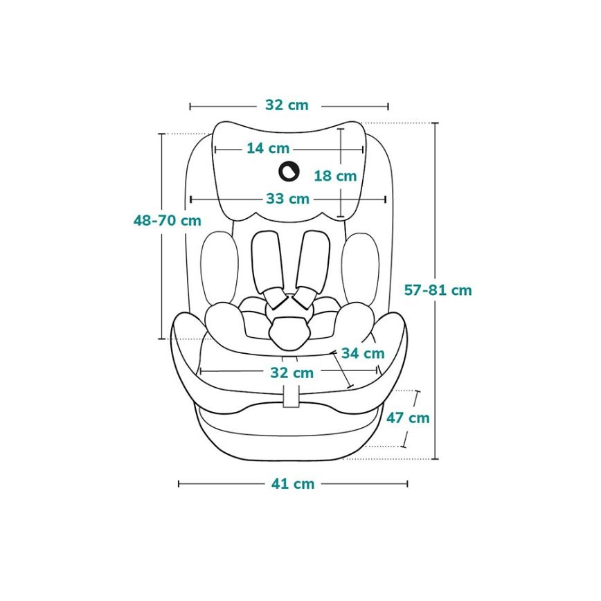 Lionelo - Fotelik samochodowy NEAL i-Size 100-150 cm zielono-turkusowy