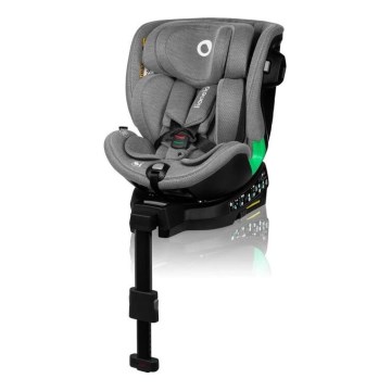Lionelo - Fotelik samochodowy obrotowy z bazą HARMONY i-Size 40-150 cm szary