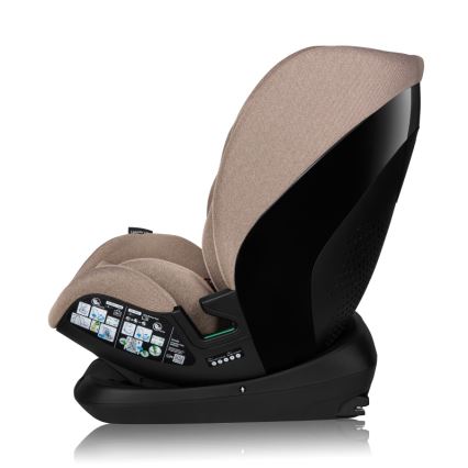 Lionelo - Fotelik samochodowy obrotowy z bazą LAVENDER i-Size 76-150 cm Beżowy Latte