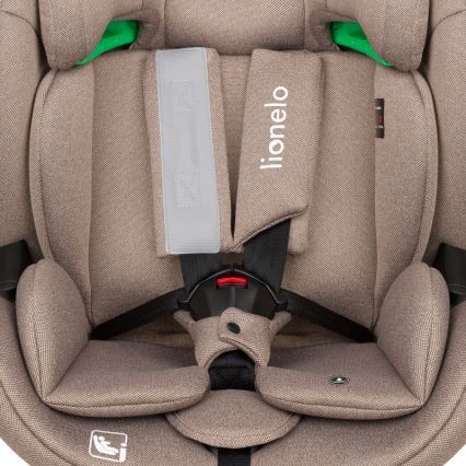 Lionelo - Fotelik samochodowy obrotowy z bazą LAVENDER i-Size 76-150 cm Beżowy Latte