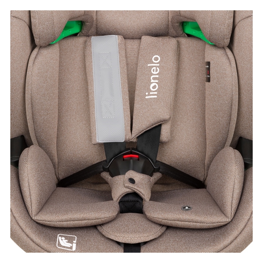 Lionelo - Fotelik samochodowy obrotowy z bazą LAVENDER i-Size 76-150 cm Beżowy Latte