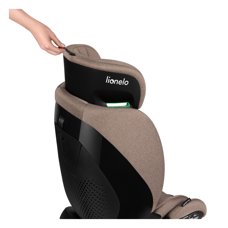Lionelo - Fotelik samochodowy obrotowy z bazą LAVENDER i-Size 76-150 cm Beżowy Latte