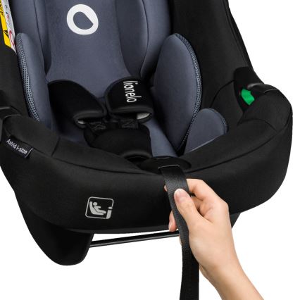 Lionelo - Fotelik samochodowy z bazą ASTRID SET i-Size 40-87 cm Czarny/Szary