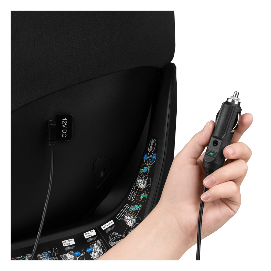 Lionelo - Obrotowy fotelik samochodowy z bazą BRAAM AIR i-Size 40-150 cm Czarny Carbon