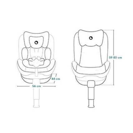 Lionelo - Obrotowy fotelik samochodowy z bazą BRAAM AIR i-Size 40-150 cm Czarny Carbon