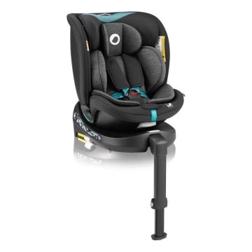 Lionelo - Fotelik samochodowy z bazą obrotową NAVY i-Size 40-150 cm czarny/turkusowy