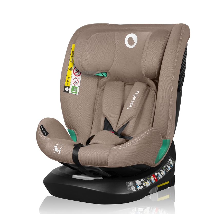 Lionelo - Obrotowy fotelik samochodowy z bazą BASTIAAN ONE i-Size 40-150 cm piaskowy beż