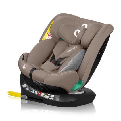 Lionelo - Obrotowy fotelik samochodowy z bazą BASTIAAN ONE i-Size 40-150 cm piaskowy beż