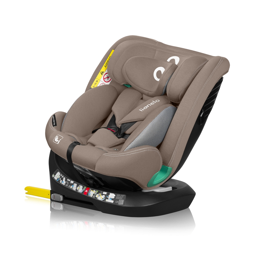 Lionelo - Obrotowy fotelik samochodowy z bazą BASTIAAN ONE i-Size 40-150 cm piaskowy beż