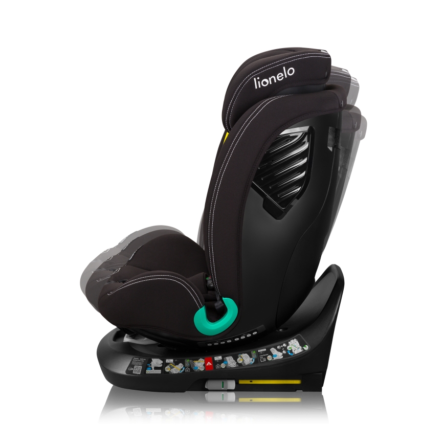 Lionelo - Fotelik samochodowy z obrotową bazą BASTIAAN ONE i-Size 40-150 cm Black Carbon