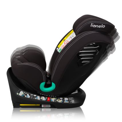 Lionelo - Fotelik samochodowy z obrotową bazą BASTIAAN ONE i-Size 40-150 cm Black Carbon