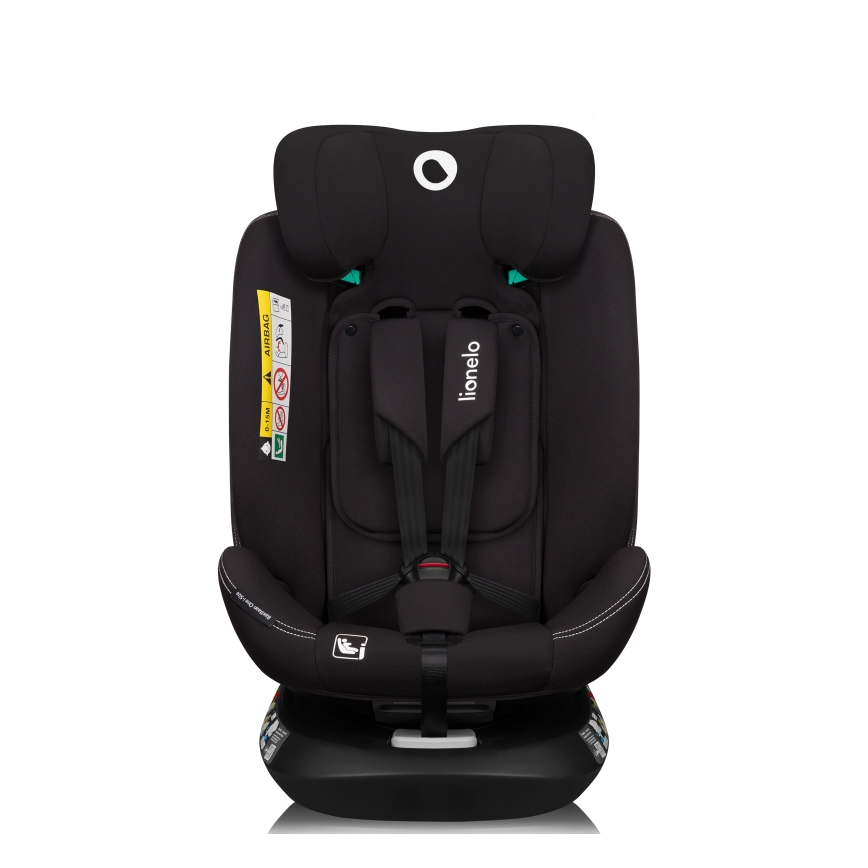 Lionelo - Fotelik samochodowy z obrotową bazą BASTIAAN ONE i-Size 40-150 cm Black Carbon