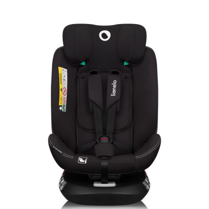 Lionelo - Fotelik samochodowy z obrotową bazą BASTIAAN ONE i-Size 40-150 cm Czarny Carbon