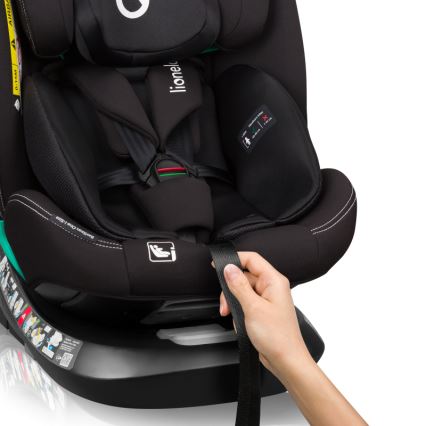 Lionelo - Fotelik samochodowy z obrotową bazą BASTIAAN ONE i-Size 40-150 cm Czarny Carbon
