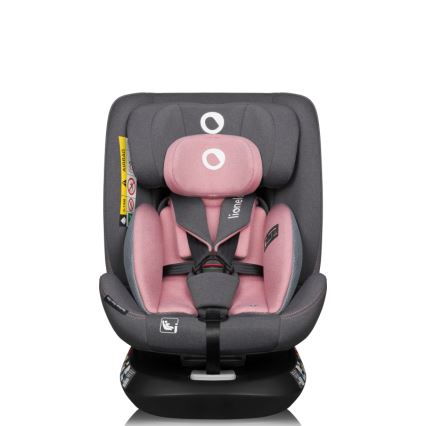 Lionelo - Obrotowy fotelik samochodowy z bazą BASTIAAN ONE i-Size 40-150 cm Różowy