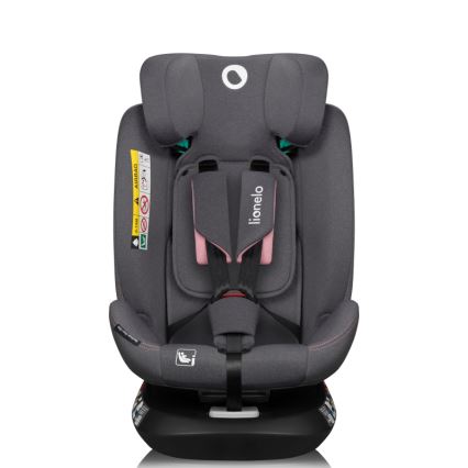 Lionelo - Obrotowy fotelik samochodowy z bazą BASTIAAN ONE i-Size 40-150 cm Różowy