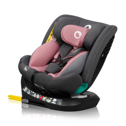 Lionelo - Obrotowy fotelik samochodowy z bazą BASTIAAN ONE i-Size 40-150 cm Różowy