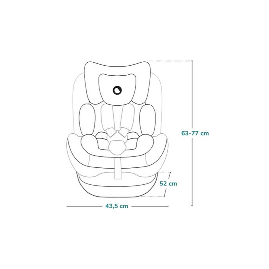 Lionelo - Obrotowy fotelik samochodowy z bazą BASTIAAN ONE i-Size 40-150 cm Różowy