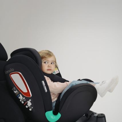 Lionelo - Fotelik samochodowy z obrotową bazą ANTOON PLUS i-Size 40-105 cm Black Onyx