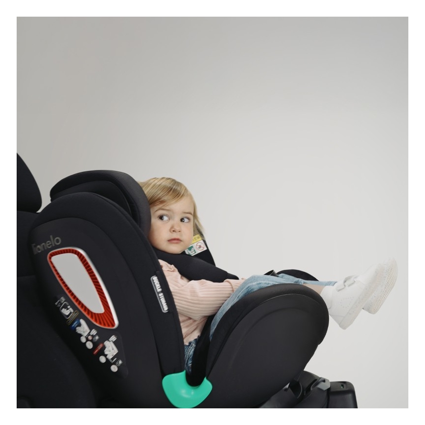 Lionelo - Fotelik samochodowy z obrotową bazą ANTOON PLUS i-Size 40-105 cm Black Onyx