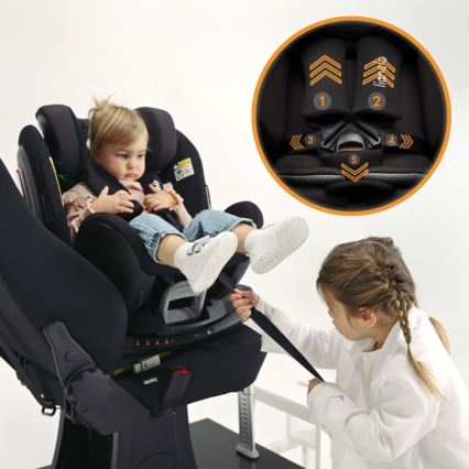 Lionelo - Fotelik samochodowy z obrotową bazą ANTOON PLUS i-Size 40-105 cm Black Onyx