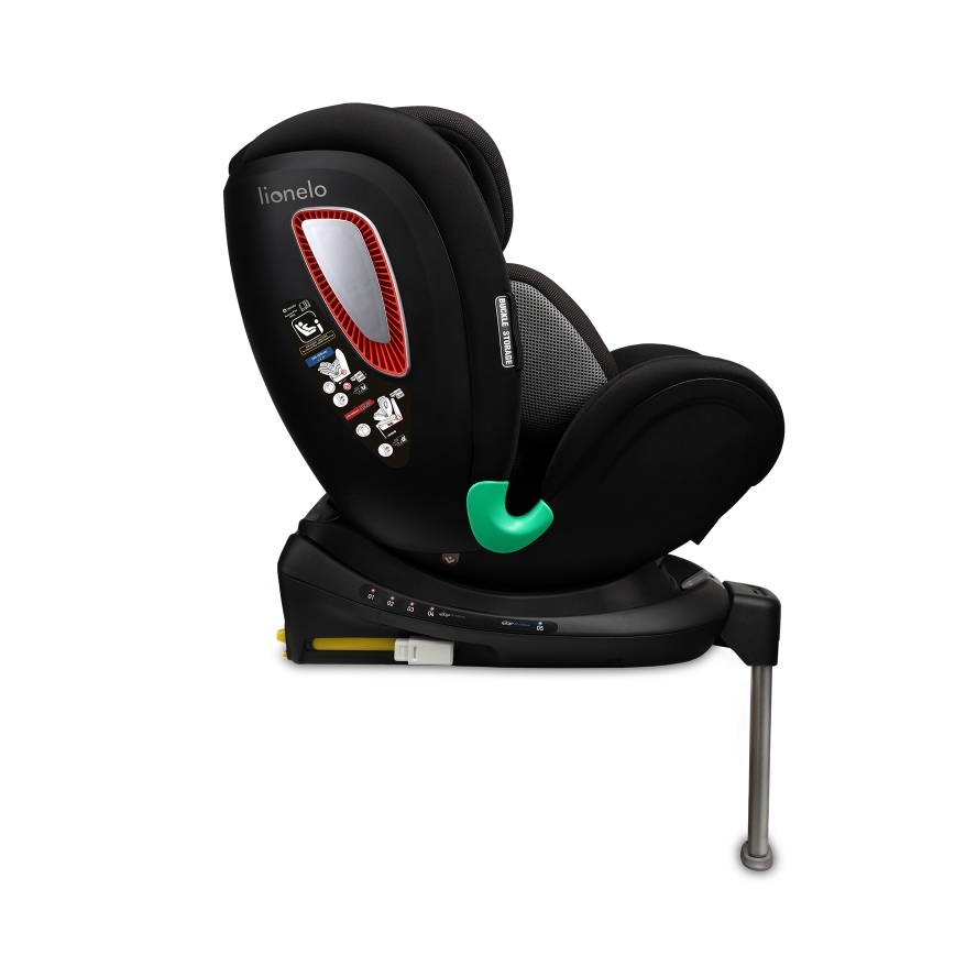 Lionelo - Fotelik samochodowy z obrotową bazą ANTOON PLUS i-Size 40-105 cm Black Onyx