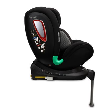 Lionelo - Fotelik samochodowy z obrotową bazą ANTOON PLUS i-Size 40-105 cm Black Onyx
