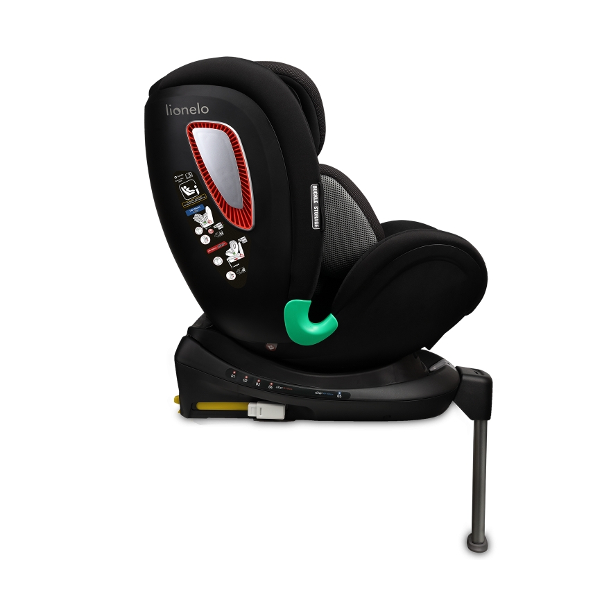 Lionelo - Fotelik samochodowy z obrotową bazą ANTOON PLUS i-Size 40-105 cm Black Onyx