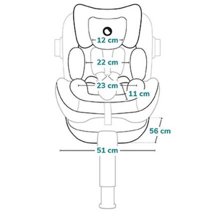 Lionelo - Obrotowy fotelik samochodowy z bazą ANTOON PLUS i-Size 40-105 cm Czarny Onyks
