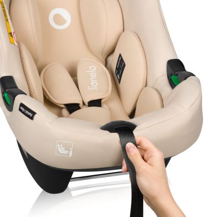 Lionelo - Fotelik samochodowy z obrotową bazą ASTRID SET i-Size 40–87 cm, Beżowy Sand