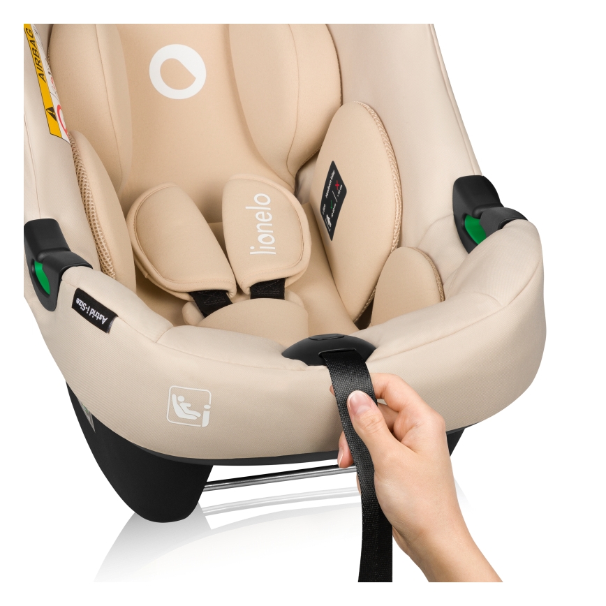 Lionelo - Fotelik samochodowy z obrotową bazą ASTRID SET i-Size 40–87 cm, Beżowy Sand
