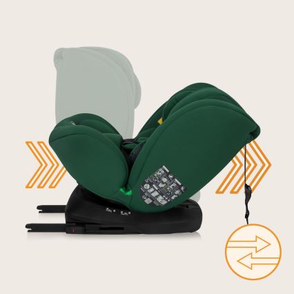 Lionelo - Fotelik samochodowy z obrotową bazą BASTIAAN i-Size 40-150 cm Green Forest