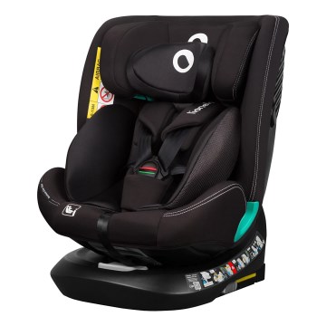 Lionelo - Fotelik samochodowy z obrotową bazą BASTIAAN ONE i-Size 40-150 cm Czarny Carbon