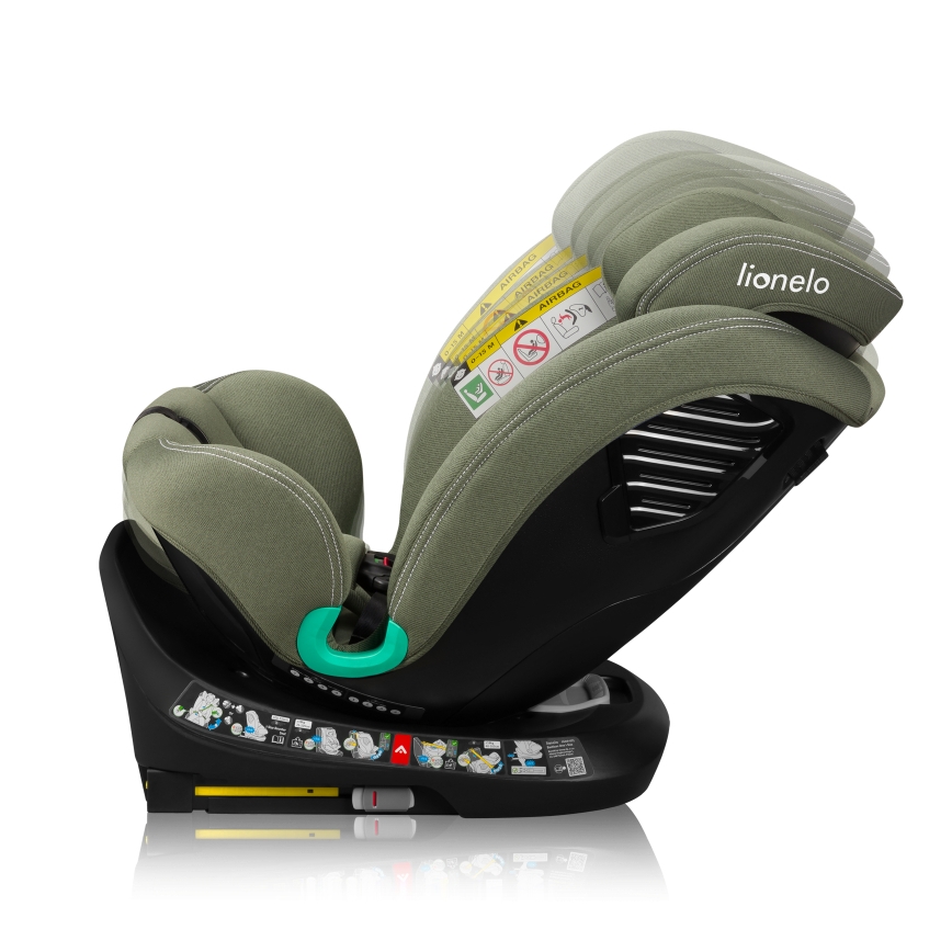 Lionelo - Fotelik samochodowy z obrotową bazą BASTIAAN ONE i-Size 40-150 cm oliwkowy