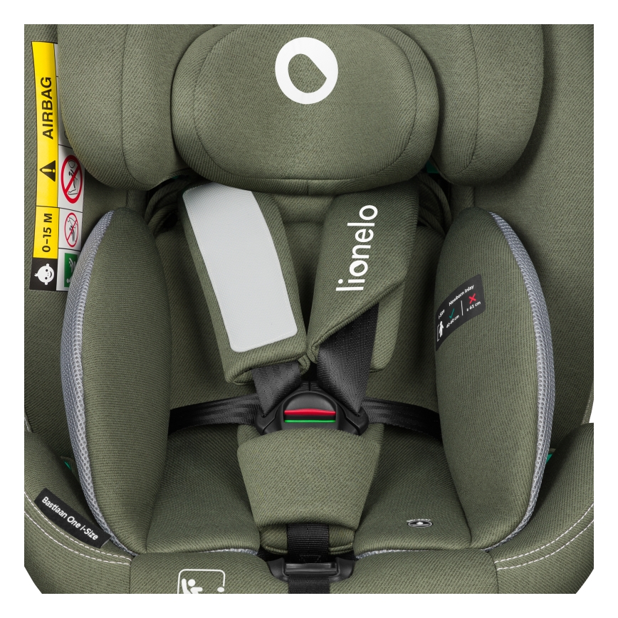 Lionelo - Fotelik samochodowy z obrotową bazą BASTIAAN ONE i-Size 40-150 cm oliwkowy