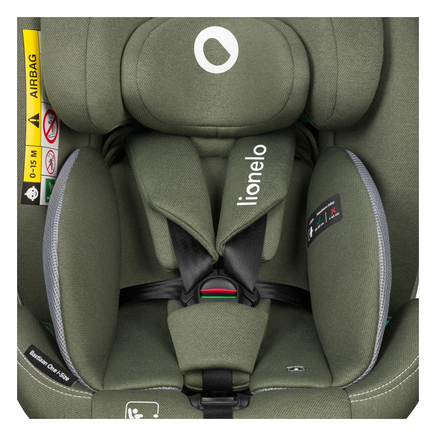 Lionelo - Fotelik samochodowy z obrotową bazą BASTIAAN ONE i-Size 40-150 cm oliwkowy