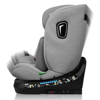 Lionelo - Fotelik samochodowy z obrotową bazą BRAVE i-Size 40-150 cm Grey Stone