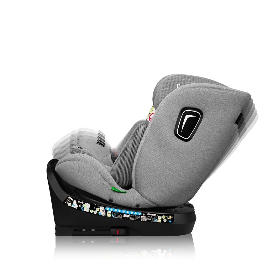Lionelo - Fotelik samochodowy z obrotową bazą BRAVE i-Size 40-150 cm Grey Stone