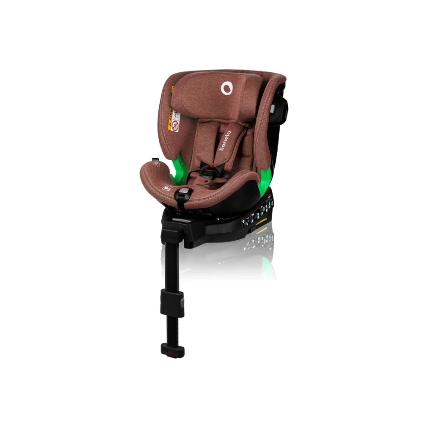 Lionelo - Fotelik samochodowy z obrotową bazą HARMONY i-Size 40-150 cm ceglasty