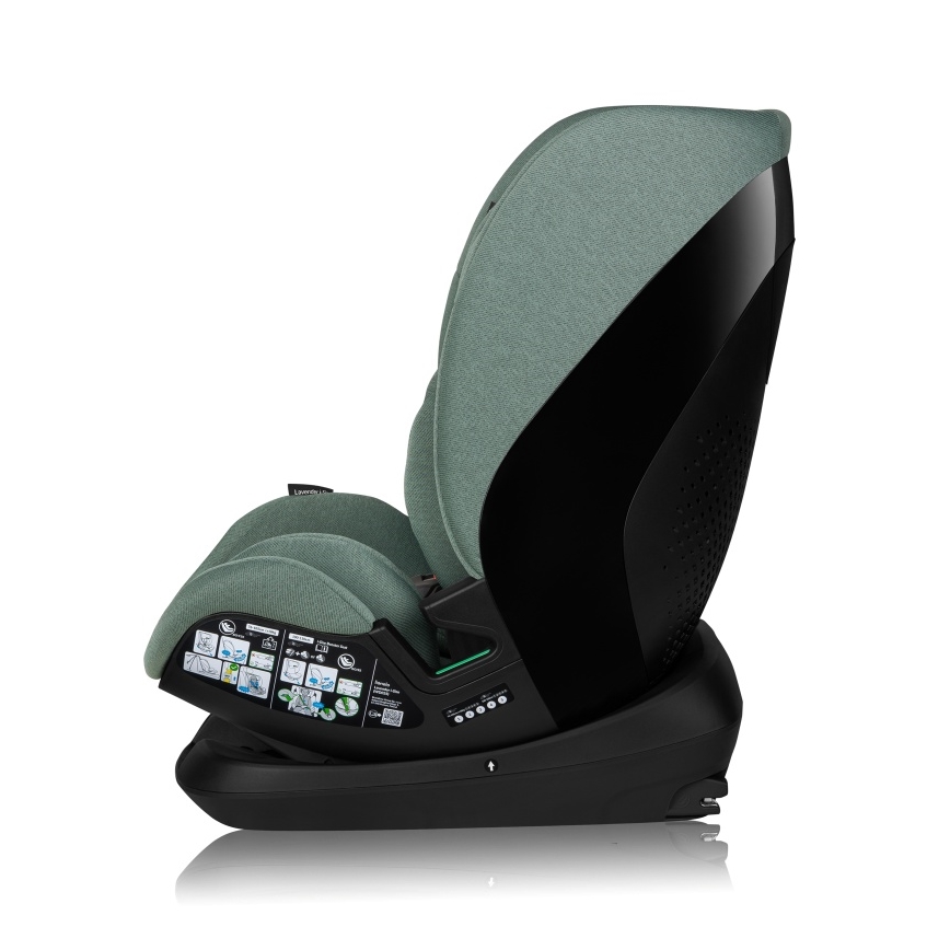 Lionelo - Obrotowy fotelik samochodowy LAVENDER i-Size 76-150 cm z bazą, pistacjowy